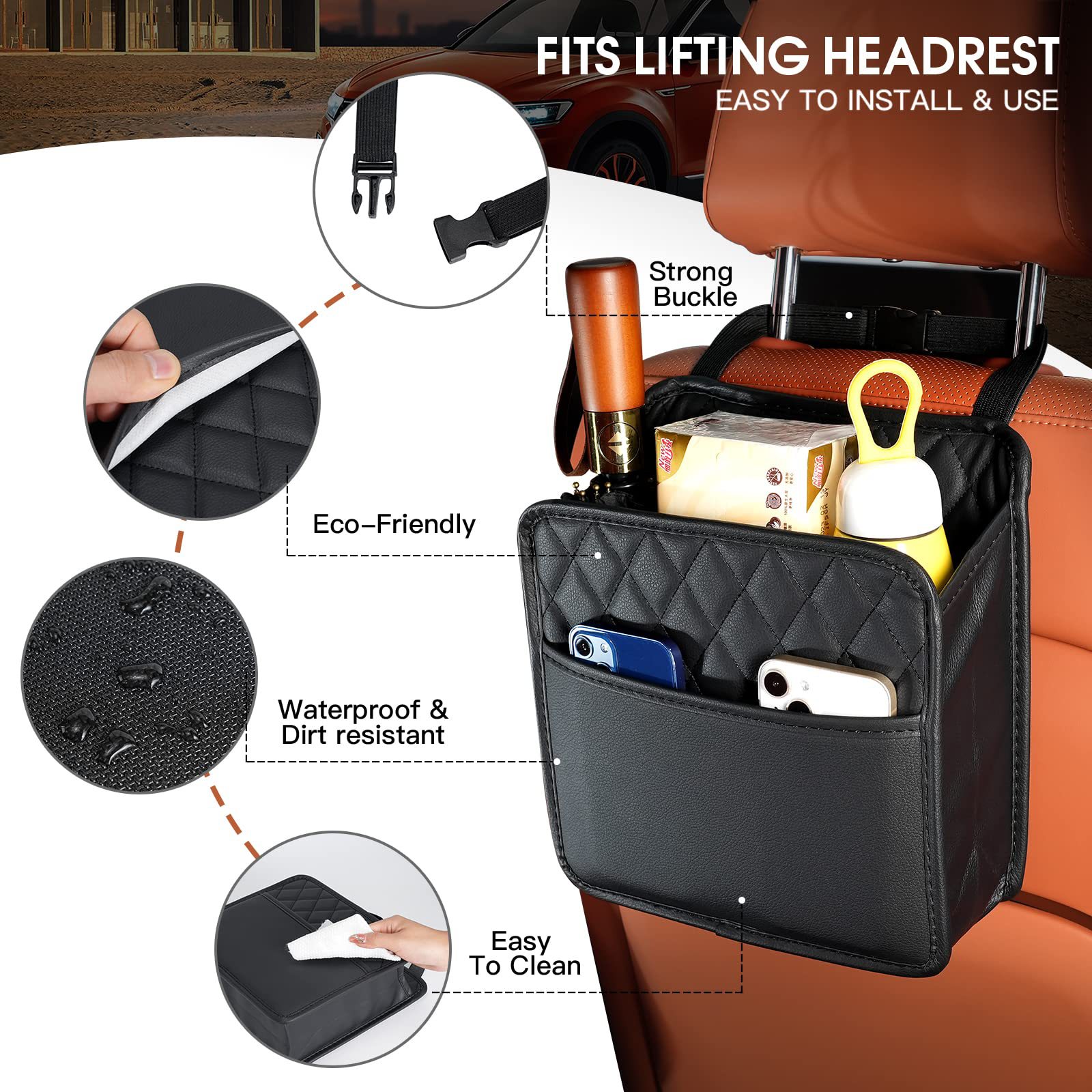 Hanging Storage Pocket Automot - Car Accessories Hanging 评论和价格