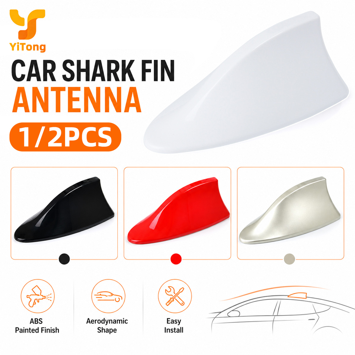 Yitong 1/2PCS Shark Fin Car An - Car Accessories You Need 评论和价格