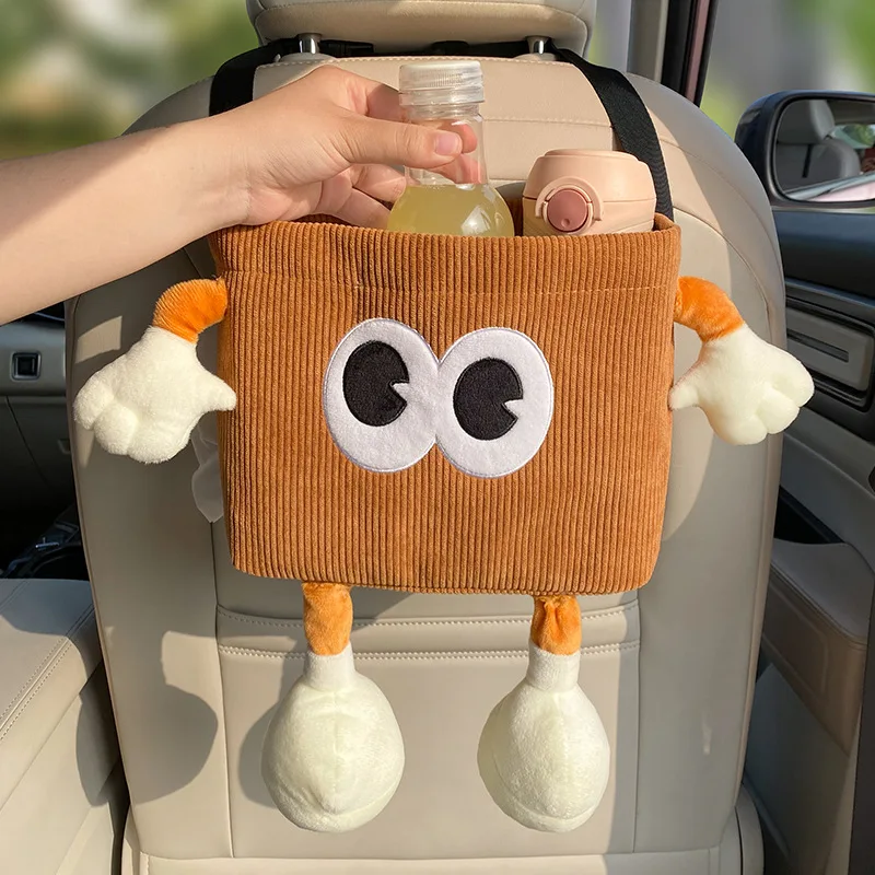 Car Trash Can Bin Cartoon Eye  - Car Accessories Hanging 评论和价格